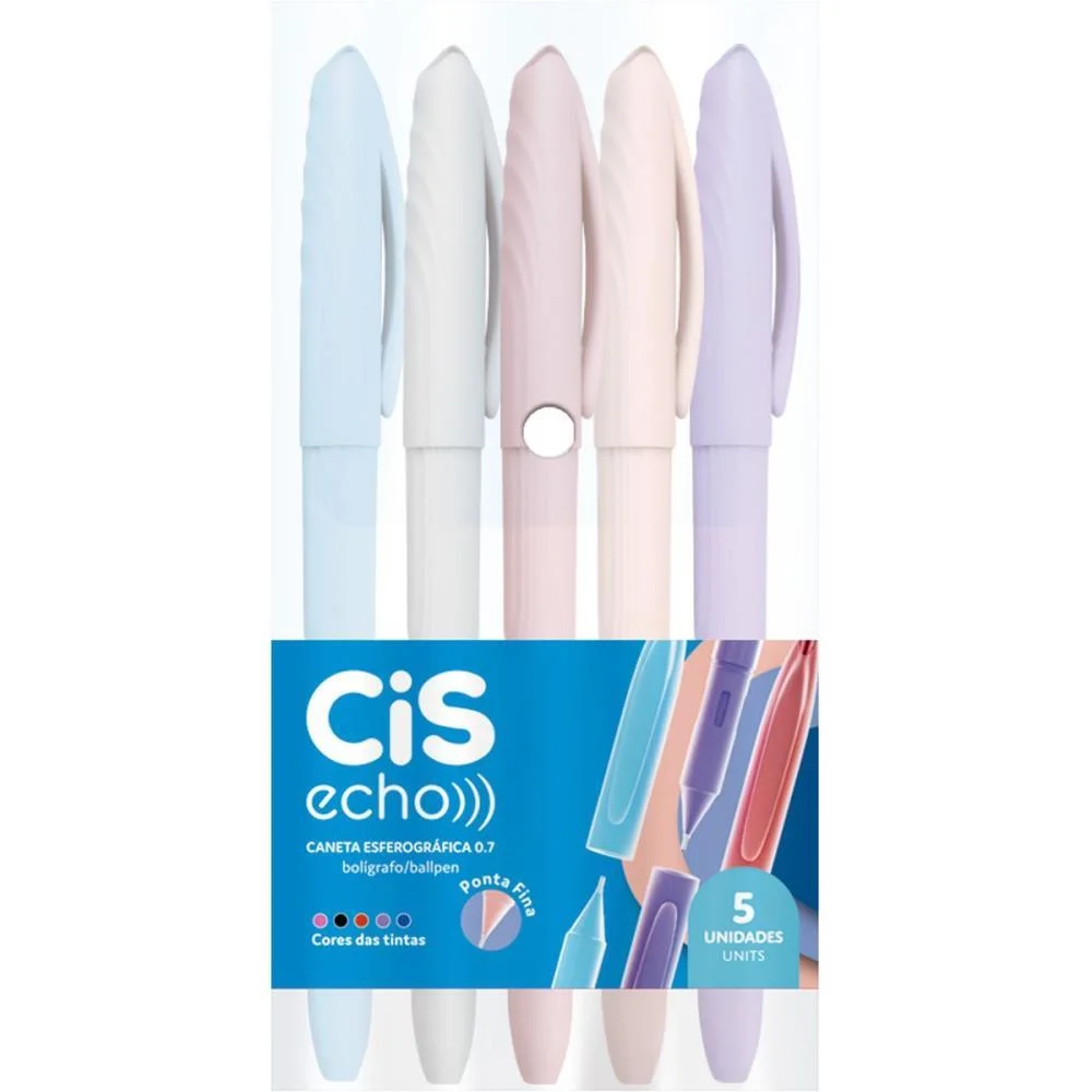 Caneta Esferografica Cis Echo 0.7Mm 5 Cores Sertic C/ 30 Unidades - imagem 5