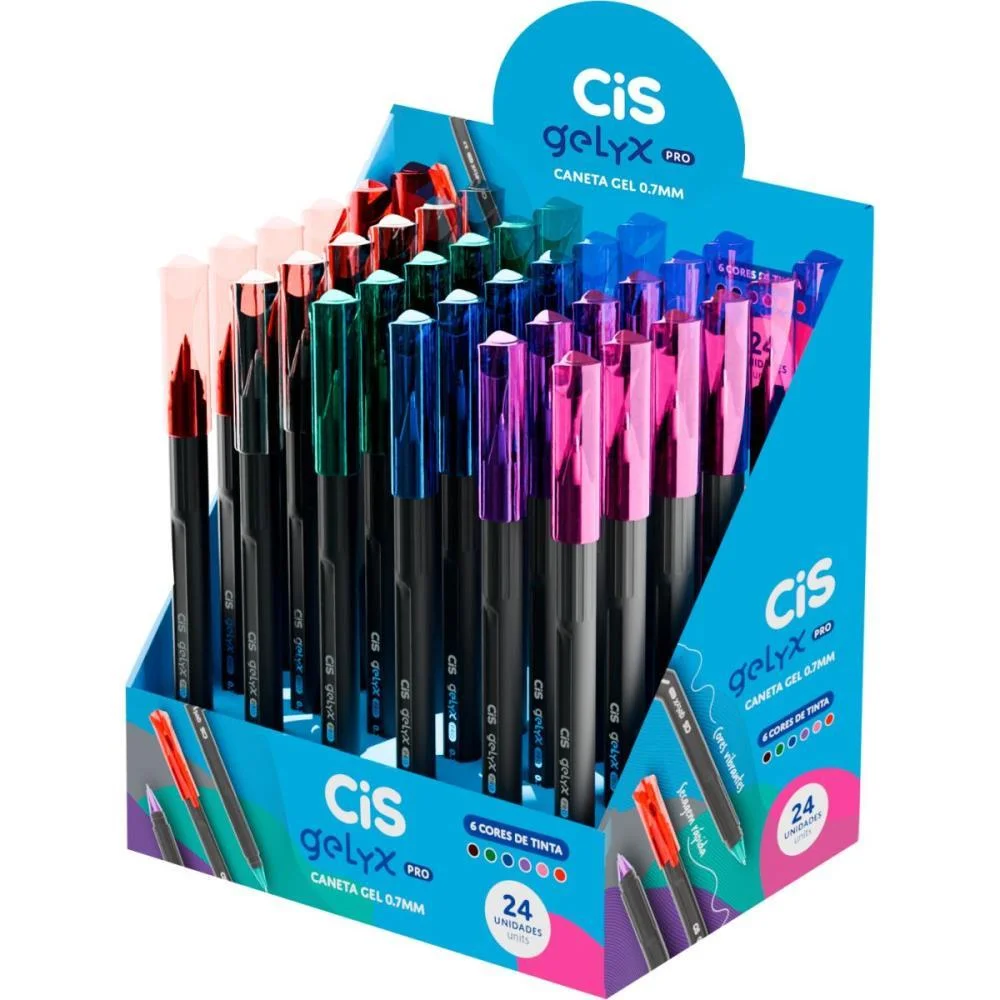 Caneta Gel Cis Gelyx Pro 0.7Mm 6 Cores (S Sertic C/ 24 Unidades - imagem 4