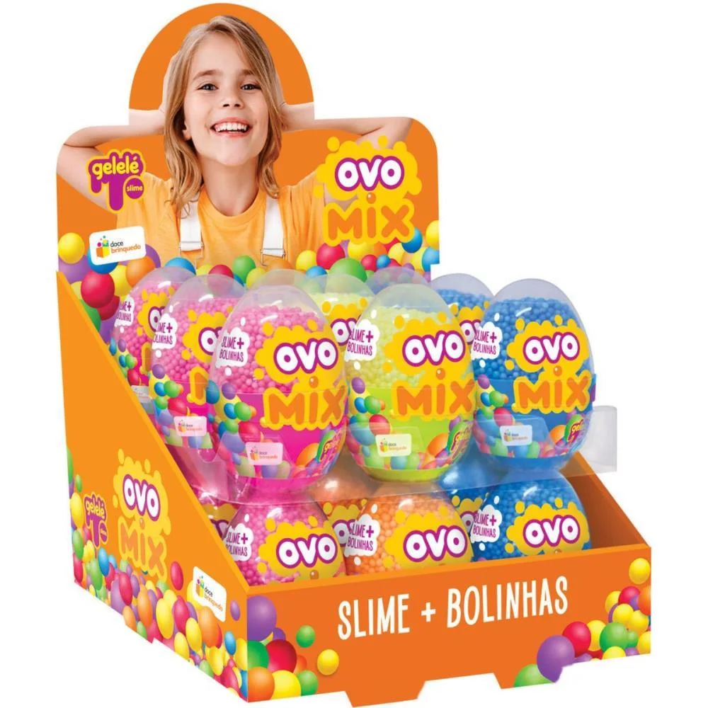 Slime Ovo Mix Foam 63G Doce Brinquedo C/ 18 Unidades - imagem 3