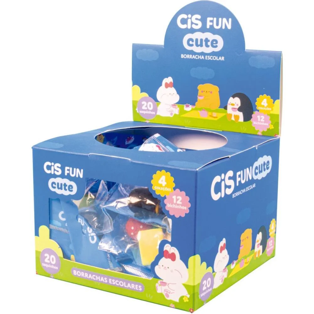 Borracha Decorada Cis Fun Mini 3D Bl.c/03 Sortid Sertic C/ 20 Unidades - imagem 3