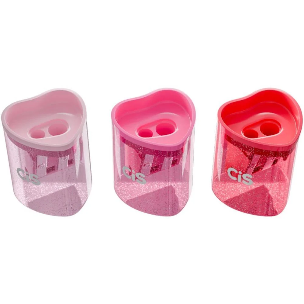 Apontador Com Deposito 2 Furos Cis 366 Coracao Com Glitter (S Sertic C/ 12 Unidades - imagem 3