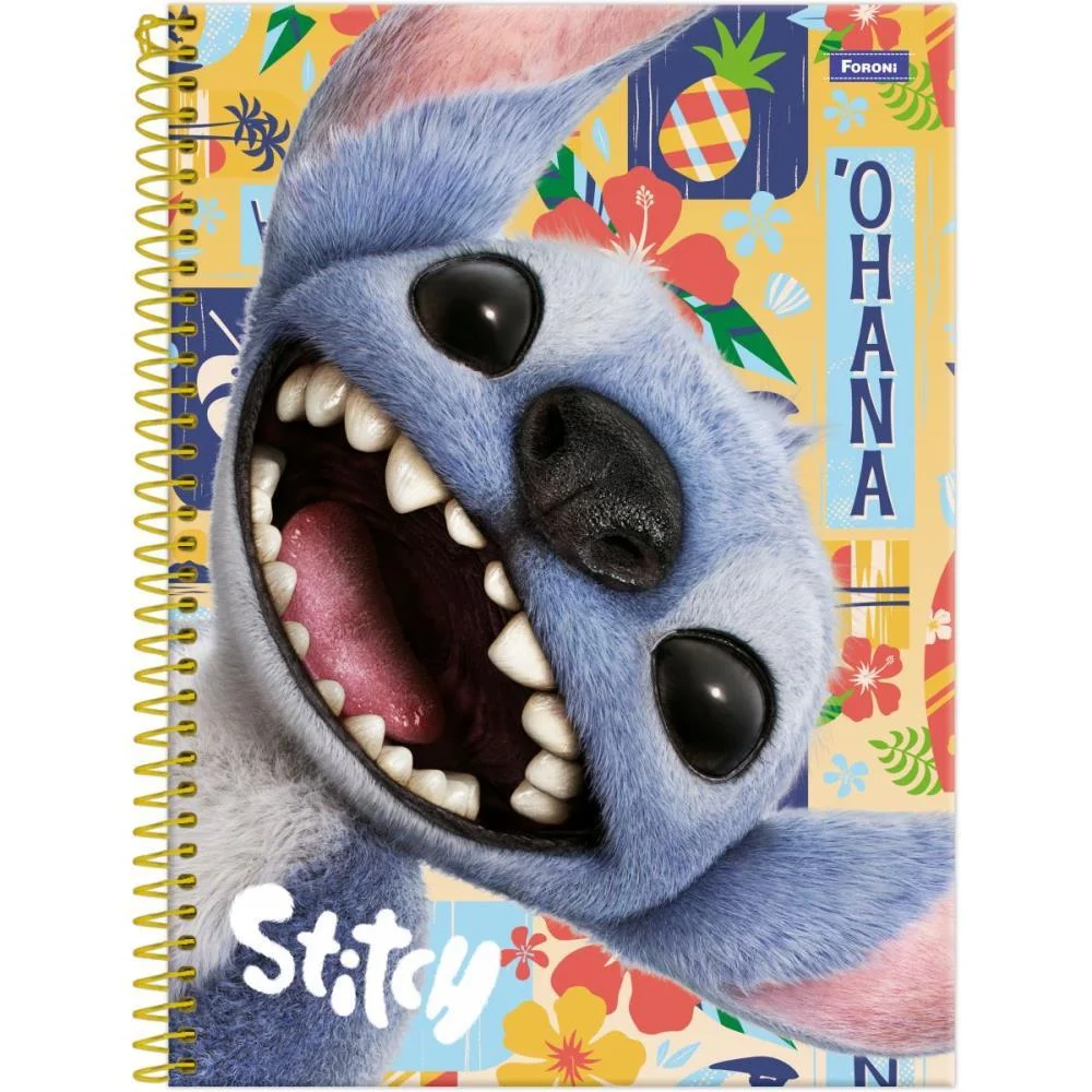 Caderno 10X1 Capa Dura Stitch Movie 160F Foroni (Pct.c/04) - imagem 2