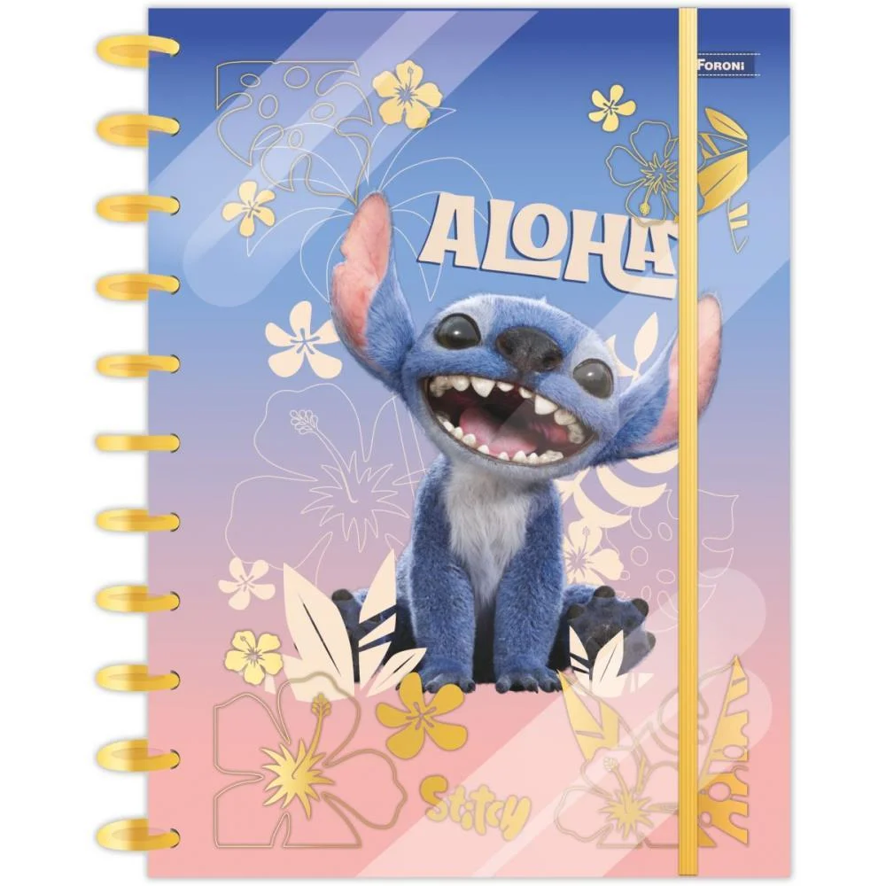 Caderno 01X1 Capa Dura Stitch Movie Disco 80F Foroni - imagem 3