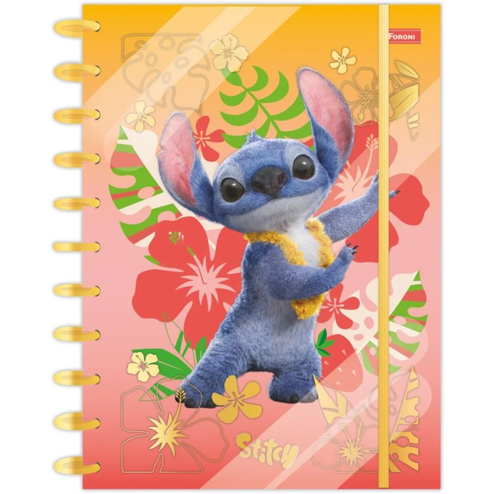 Caderno 01X1 Capa Dura Stitch Movie Disco 80F Foroni - imagem 8
