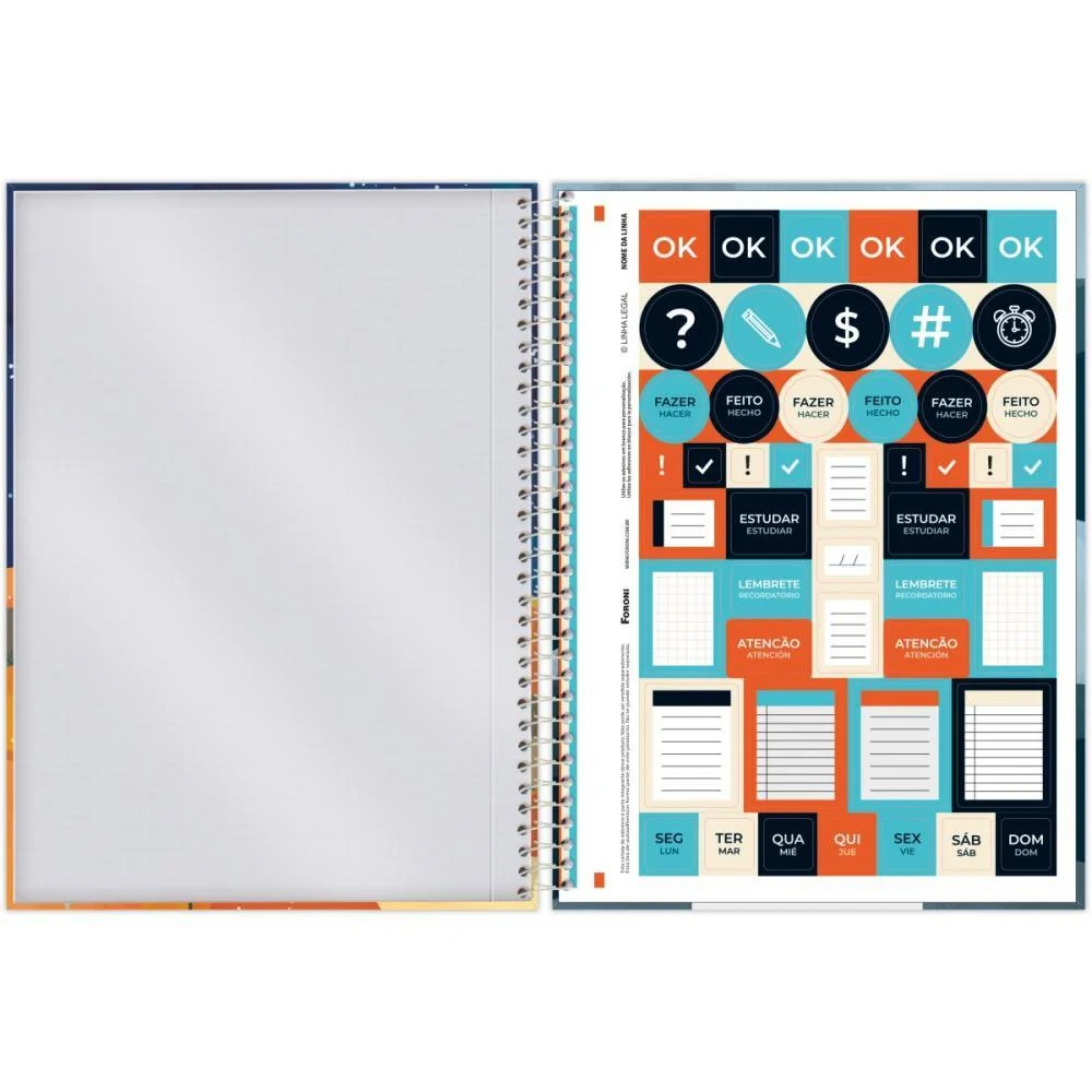Caderno 10X1 Capa Dura Grace 160F Foroni (Pct.c/04) - imagem 6