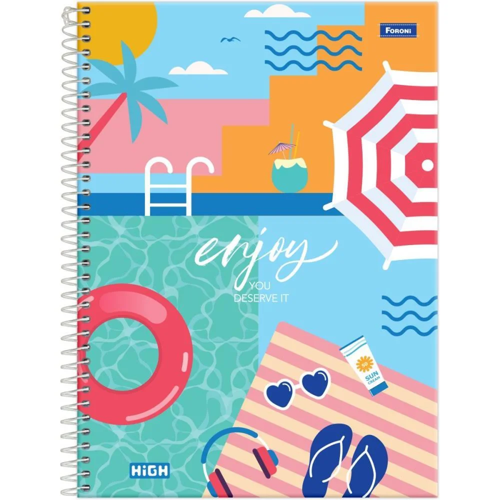 Caderno 10X1 Capa Dura High Feminino 160F Foroni (Pct.c/04) - imagem 4