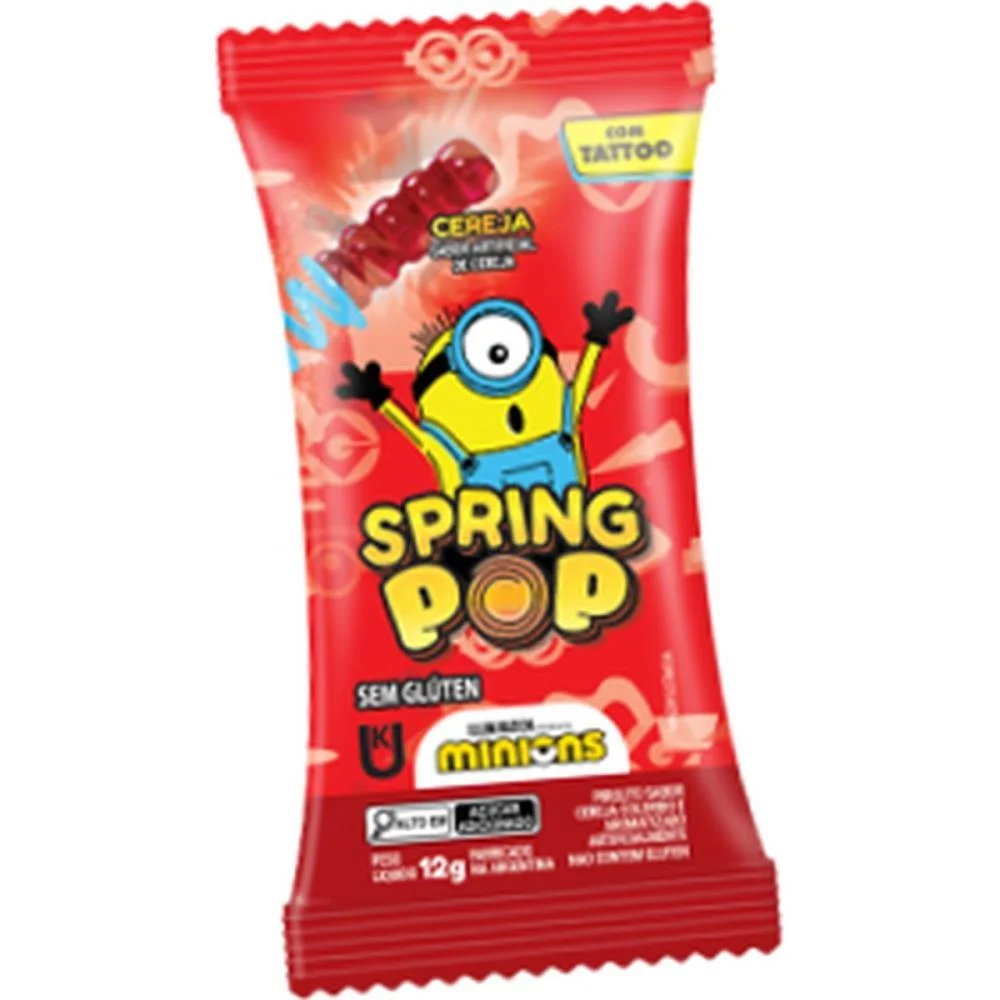 Doce Spring Pop Minions C/Tatoo (S) Bazooka Candy C/ 36 Unidades - imagem 5