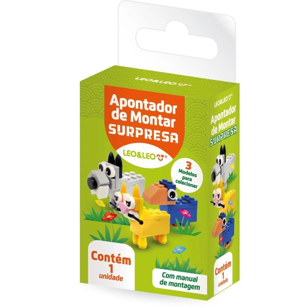 Apontador Com Deposito Montar Animais Surpresa 3Mod Leonora C/ 12 Unidades - imagem 7