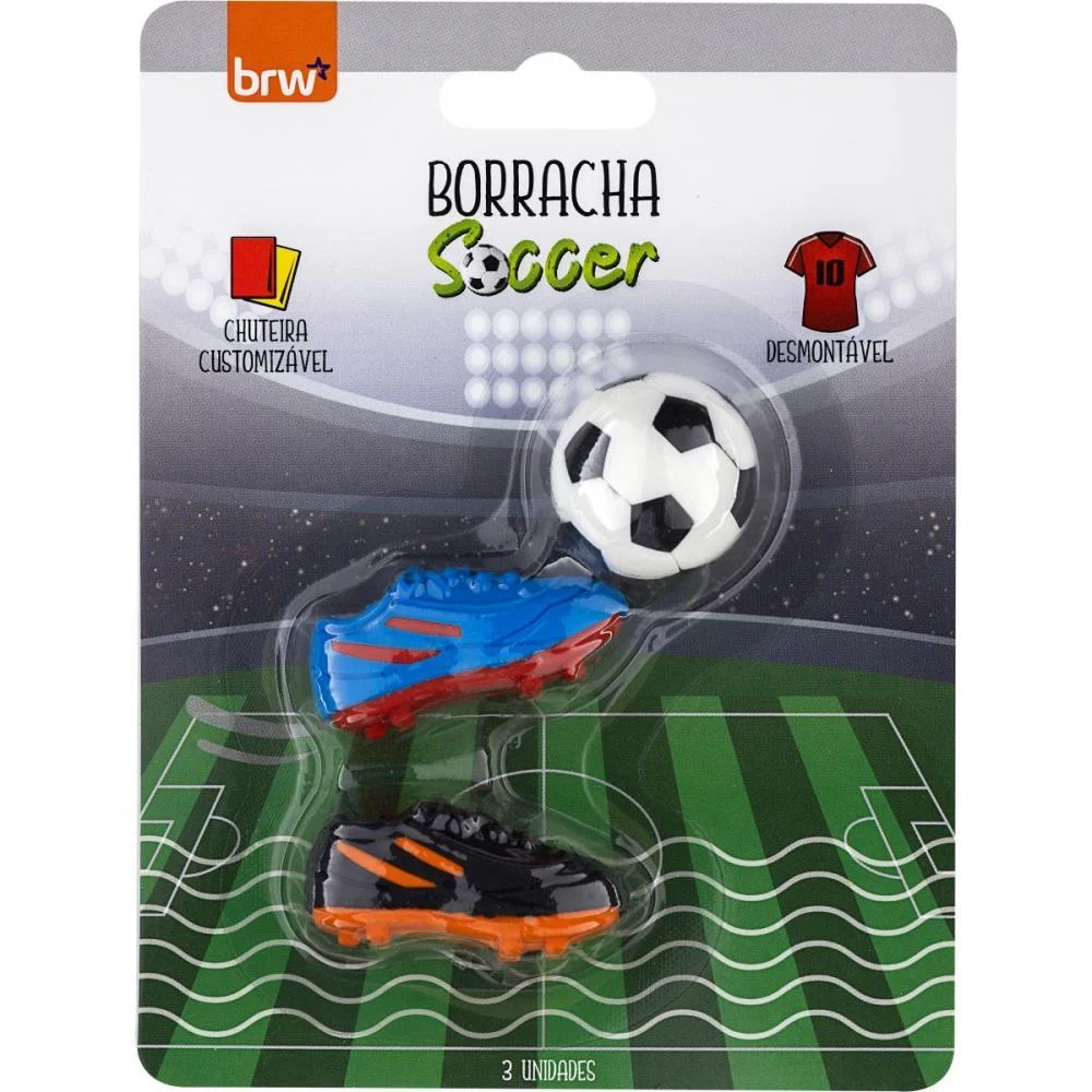 Borracha Decorada Borracha Soccer Brw C/ 6 Unidades - imagem 7