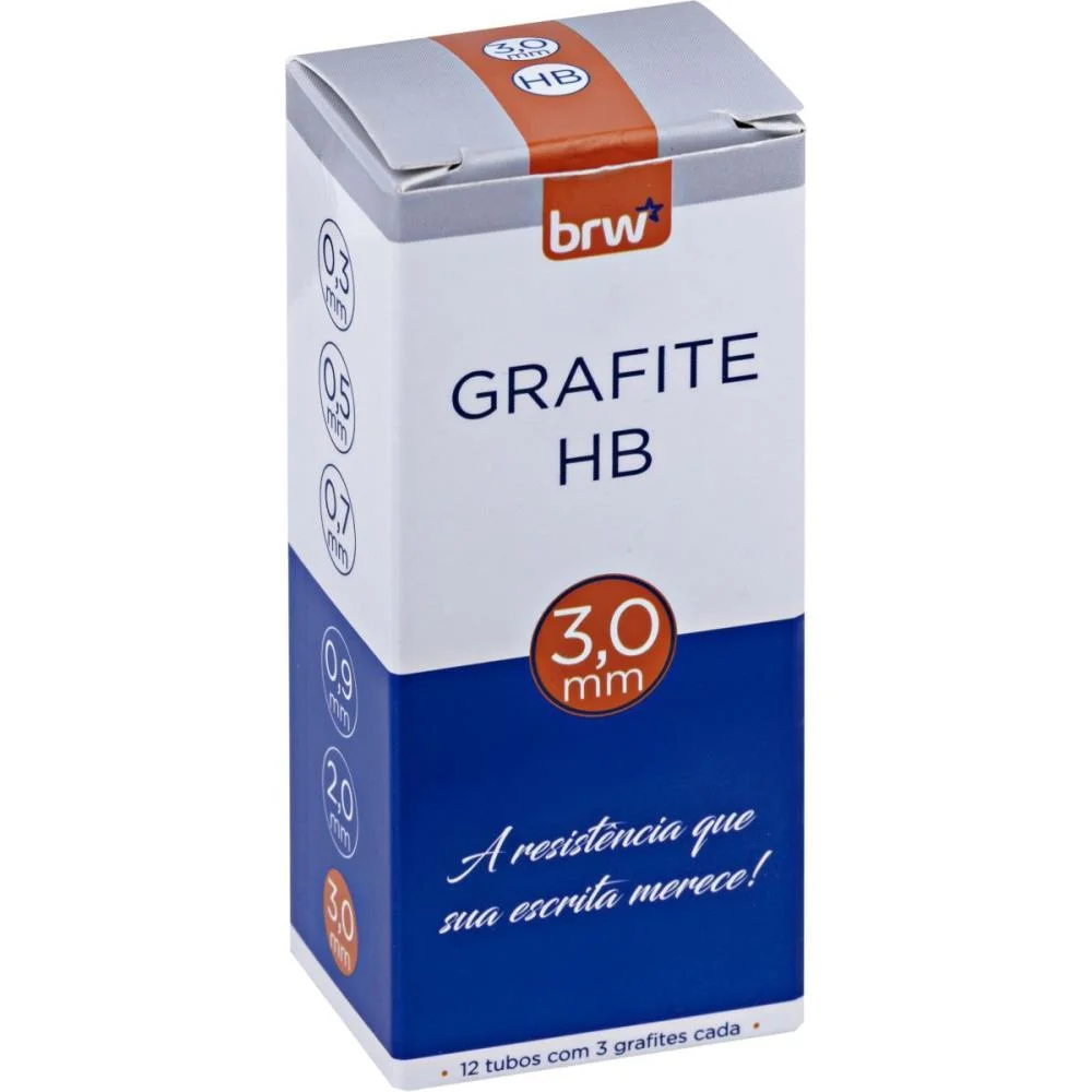 Grafite 3.0Mm Hb 12Tubosx12Minas Brw (Caixinha) - imagem 3