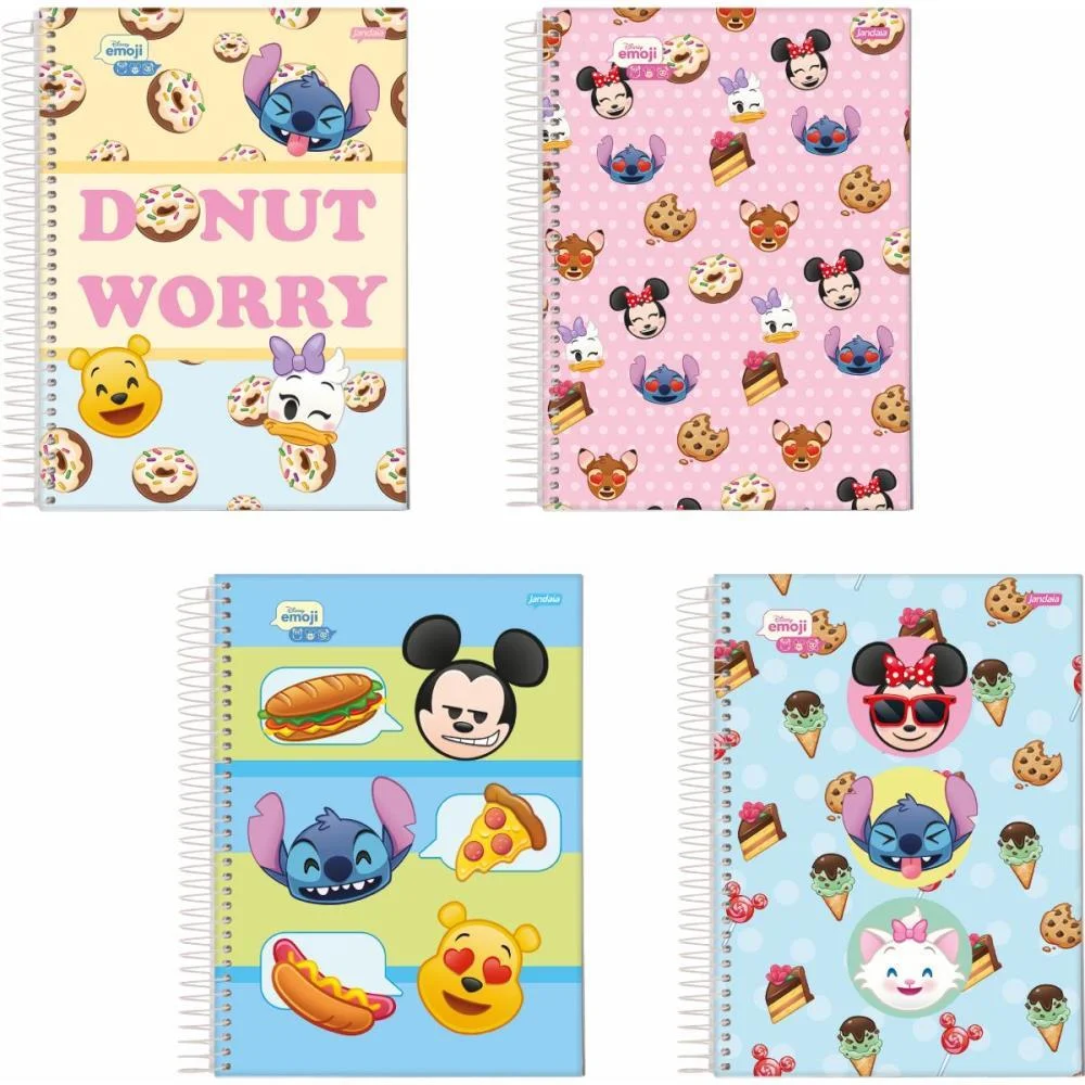 Caderno 01X1 Capa Dura Disney Emoji 80Fls. Jandaia (Pct.c/04) - imagem 2