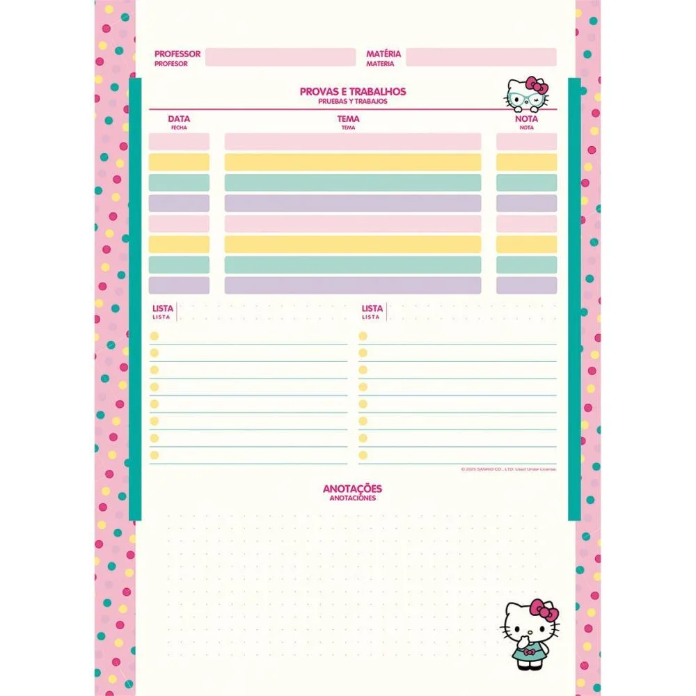 Caderno 10X1 Capa Dura Hello Kitty Kraft 160Fls. I.a Jandaia (Pct.c/04) - imagem 11