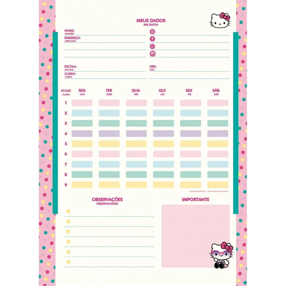 Caderno 10X1 Capa Dura Hello Kitty Kraft 160Fls. I.a Jandaia (Pct.c/04) - imagem 10