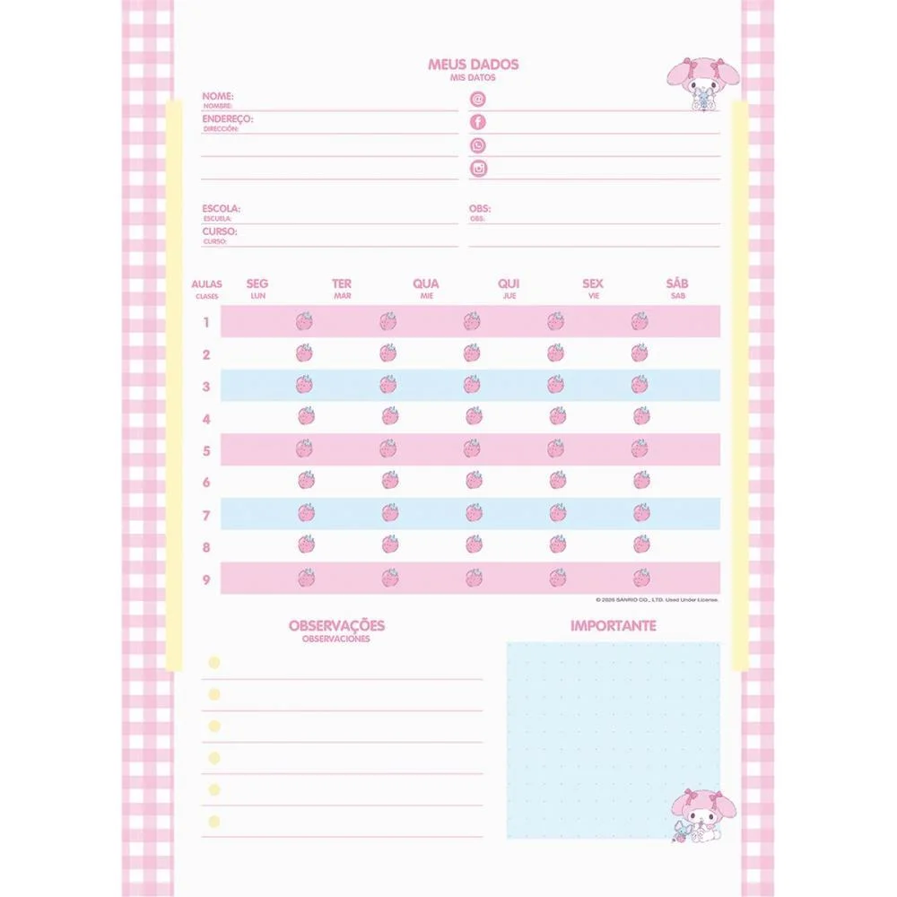 Caderno 01X1 Capa Dura My Melody 80Fls. I.a Jandaia (Pct.c/04) - imagem 12