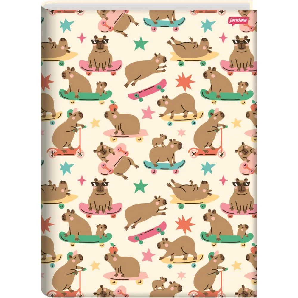 Caderno Brochura Pequeno Capa Dura Capyvibes 80Fls. Jandaia (Pct.c/05) - imagem 4