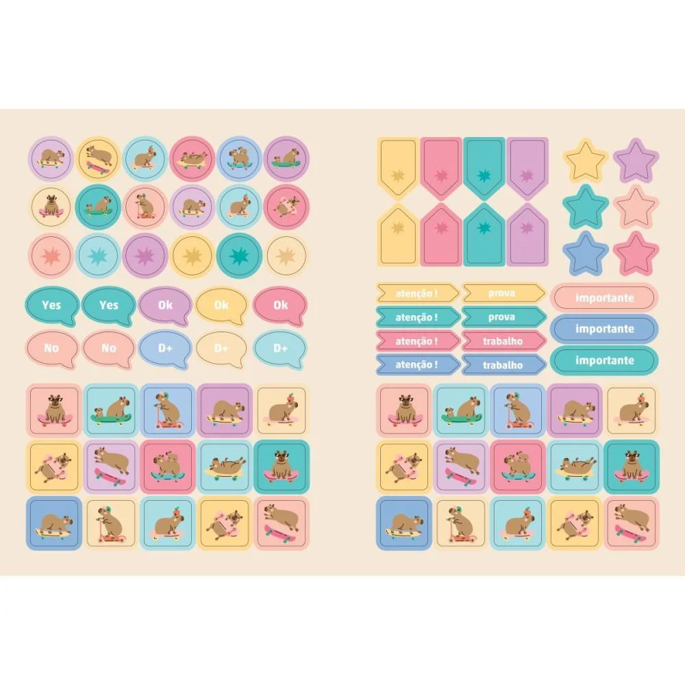 Caderno Brochura Pequeno Capa Dura Capyvibes 80Fls. Jandaia (Pct.c/05) - imagem 8