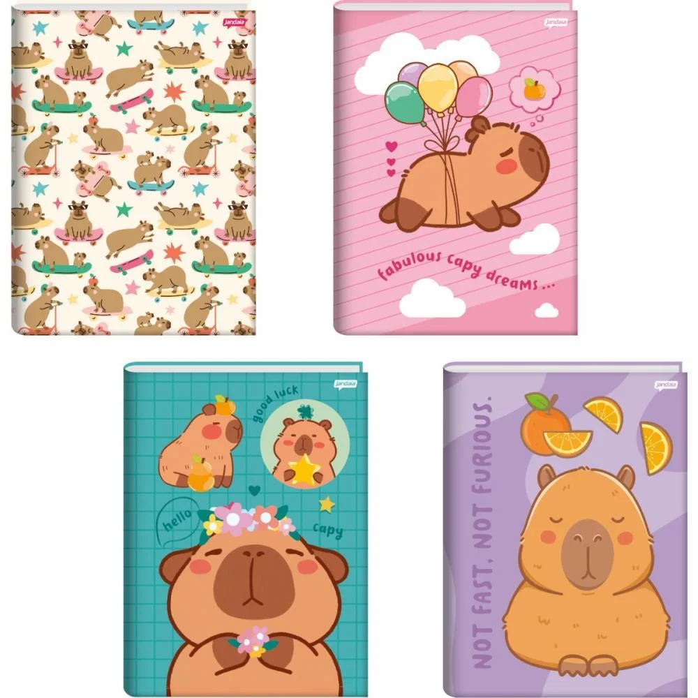 Caderno Brochurao Capa Dura Capyvibes 80Fls. Jandaia (Pct.c/05) - imagem 3