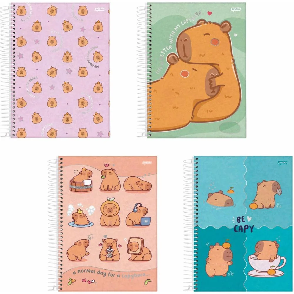 Caderno 01X1 Capa Dura Capyvibes 80Fls. I.a Jandaia (Pct.c/04) - imagem 3