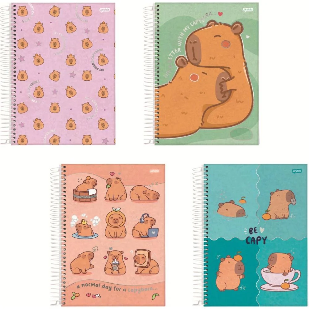 Caderno 10X1 Capa Dura Capyvibes 160Fls. I.a Jandaia (Pct.c/04) - imagem 2