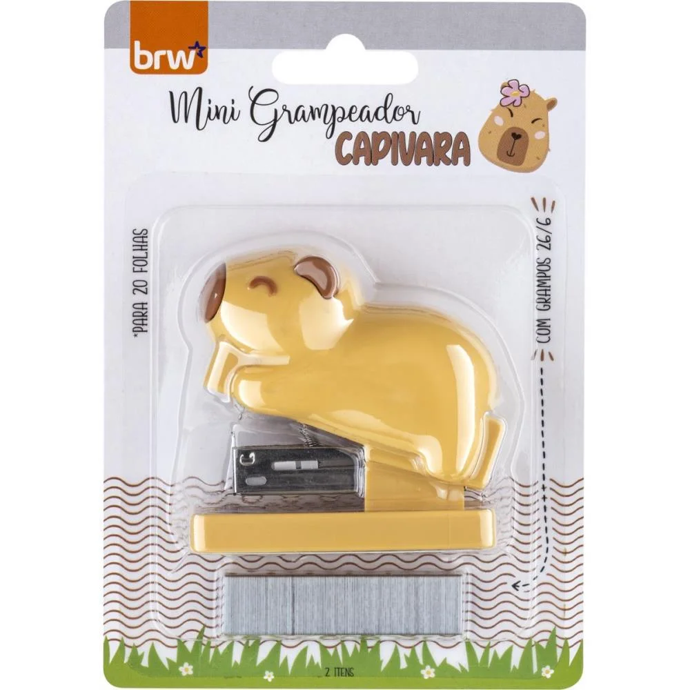 Grampeador Plastico Capivara 20Fls. Brw C/ 6 Unidades - imagem 3