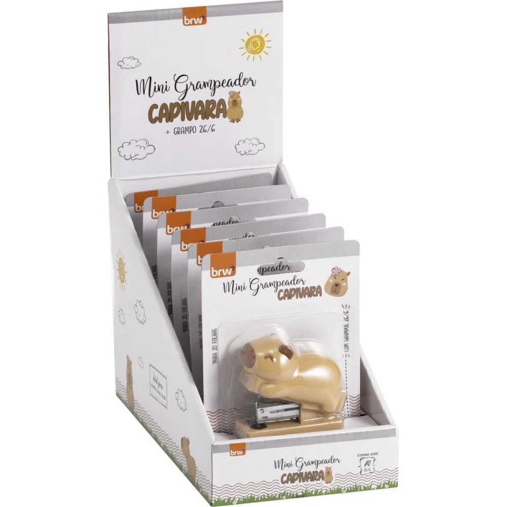 Grampeador Plastico Capivara 20Fls. Brw C/ 6 Unidades - imagem 5