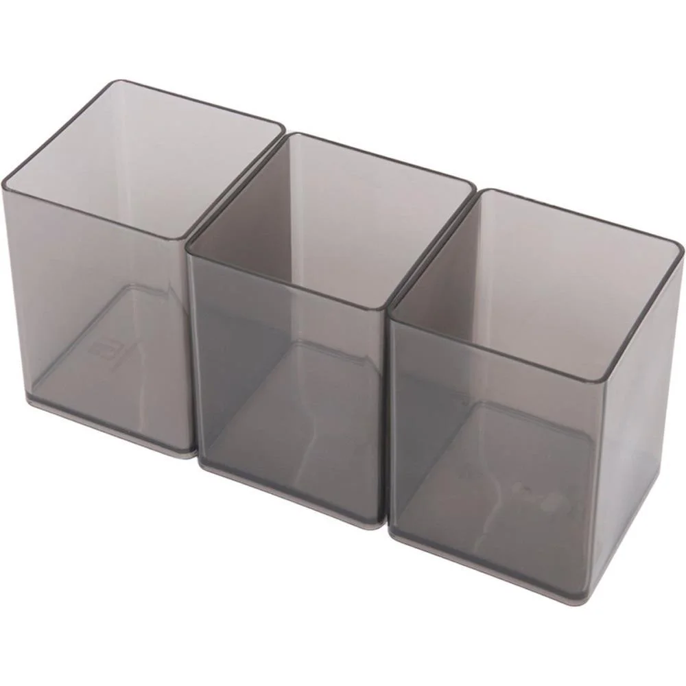 Acessorio Para Mesa Organizador Office Fume 3 Peca Polibras (Kit) - imagem 5
