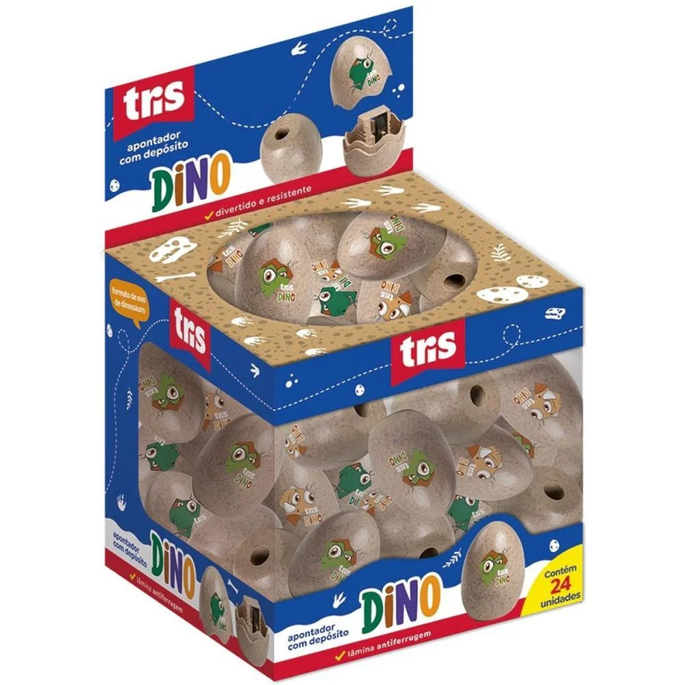 Apontador Com Deposito Decor. Tris Dino 3 Cores Summit C/ 24 Unidades - imagem 4