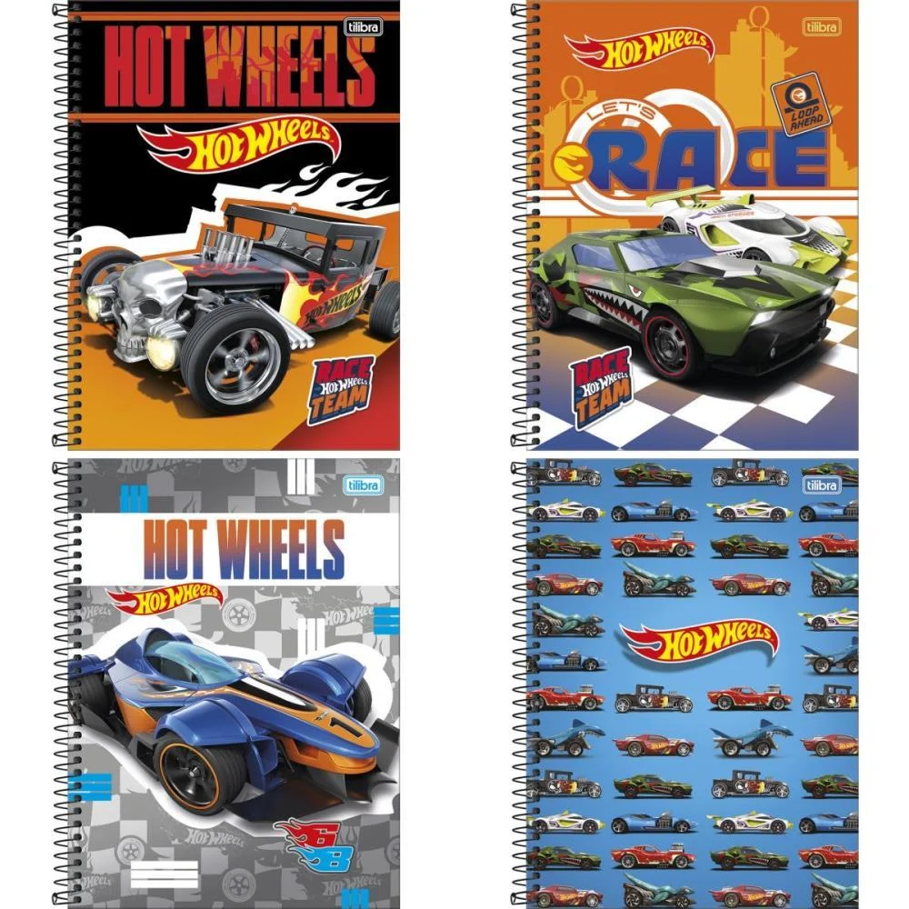 Caderno 01X1 Capa Dura Hot Wheels 80Fls Fit Tilibra (Pct.c/04) - imagem 4