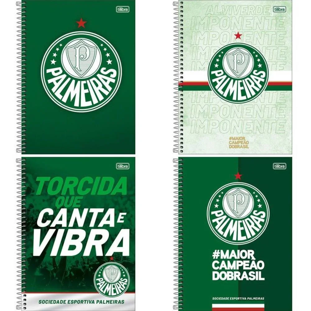 Caderno 01X1 Capa Dura Palmeiras 80Fls Tilibra (Pct.c/04) - imagem 2
