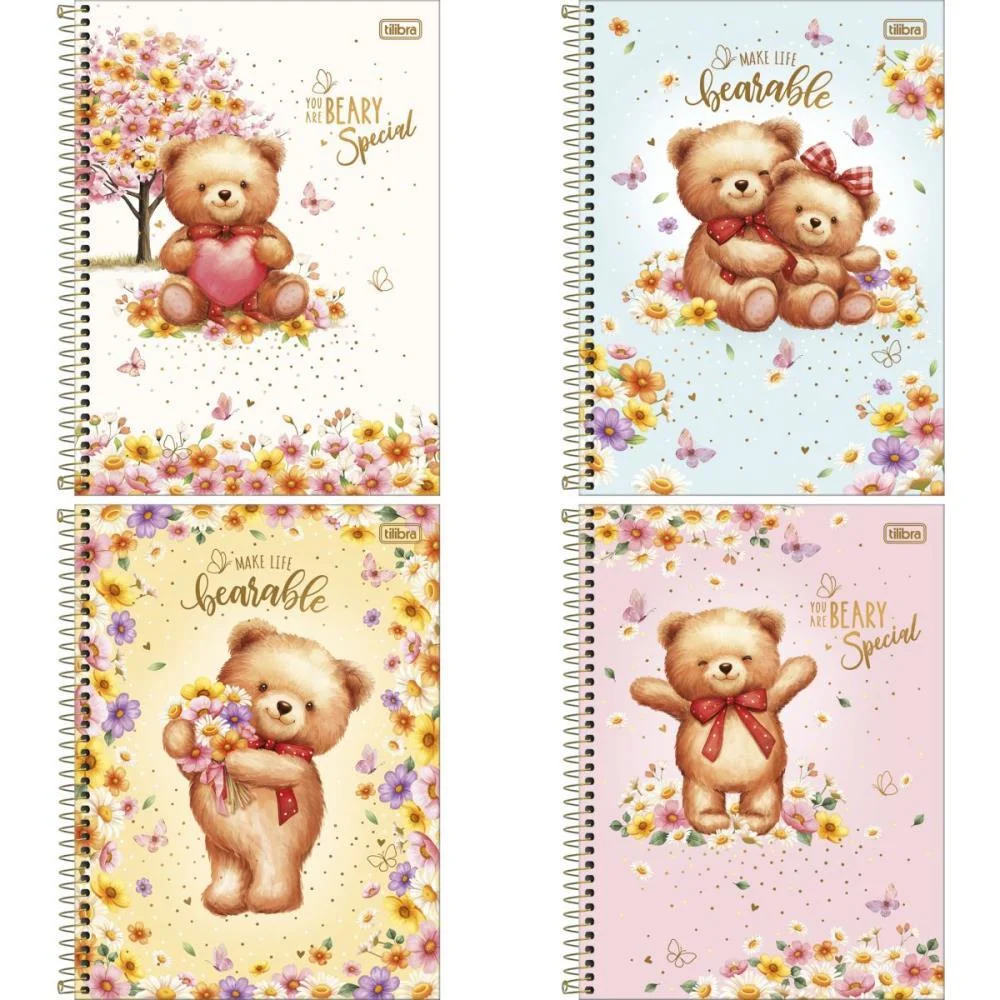 Caderno 01X1 Capa Dura Love Bears 80Fls Tilibra (Pct.c/04) - imagem 2