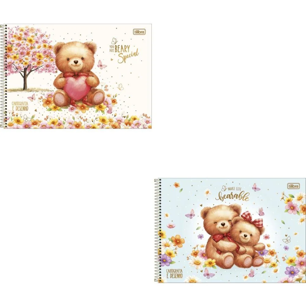 Caderno Desenho Univ Capa Dura Love Bears 80Fls Tilibra (Pct.c/04) - imagem 4
