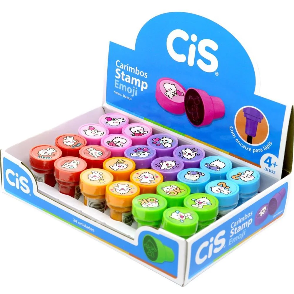 Carimbo Pedagogico Cis Stamp Emoji Sertic C/ 24 Unidades - imagem 2