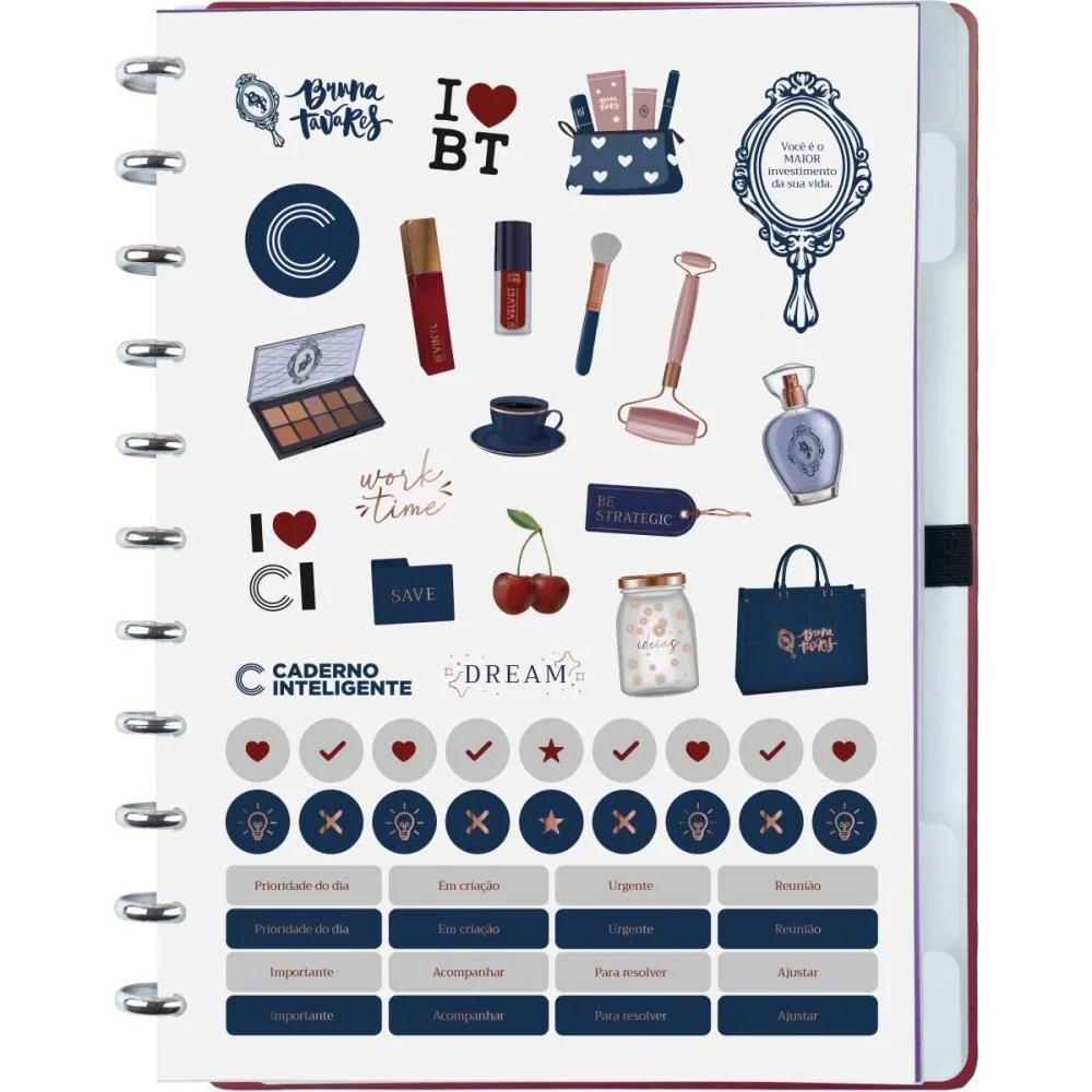 Caderno Inteligente Grande Bruna Tavares Cherry 80Fls Caderno Inteligente - imagem 4
