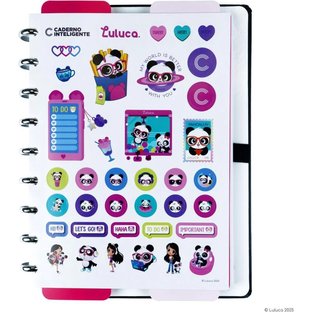 Caderno Inteligente Medio Luluca Pandalu Star 80Fls Caderno Inteligente - imagem 3