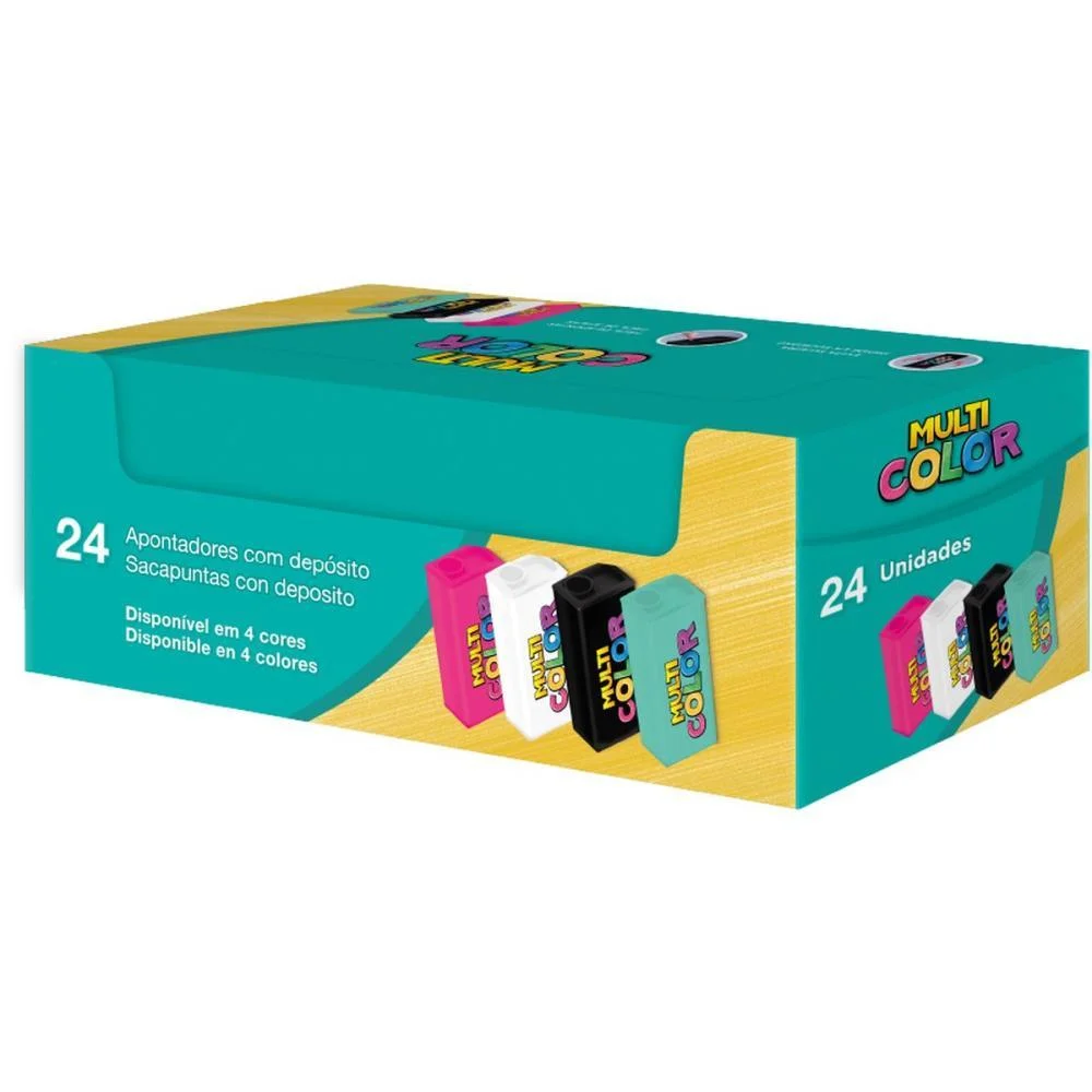 Apontador Com Deposito Multicolor 4 Modelos Faber-Castell C/ 24 Unidades - imagem 3