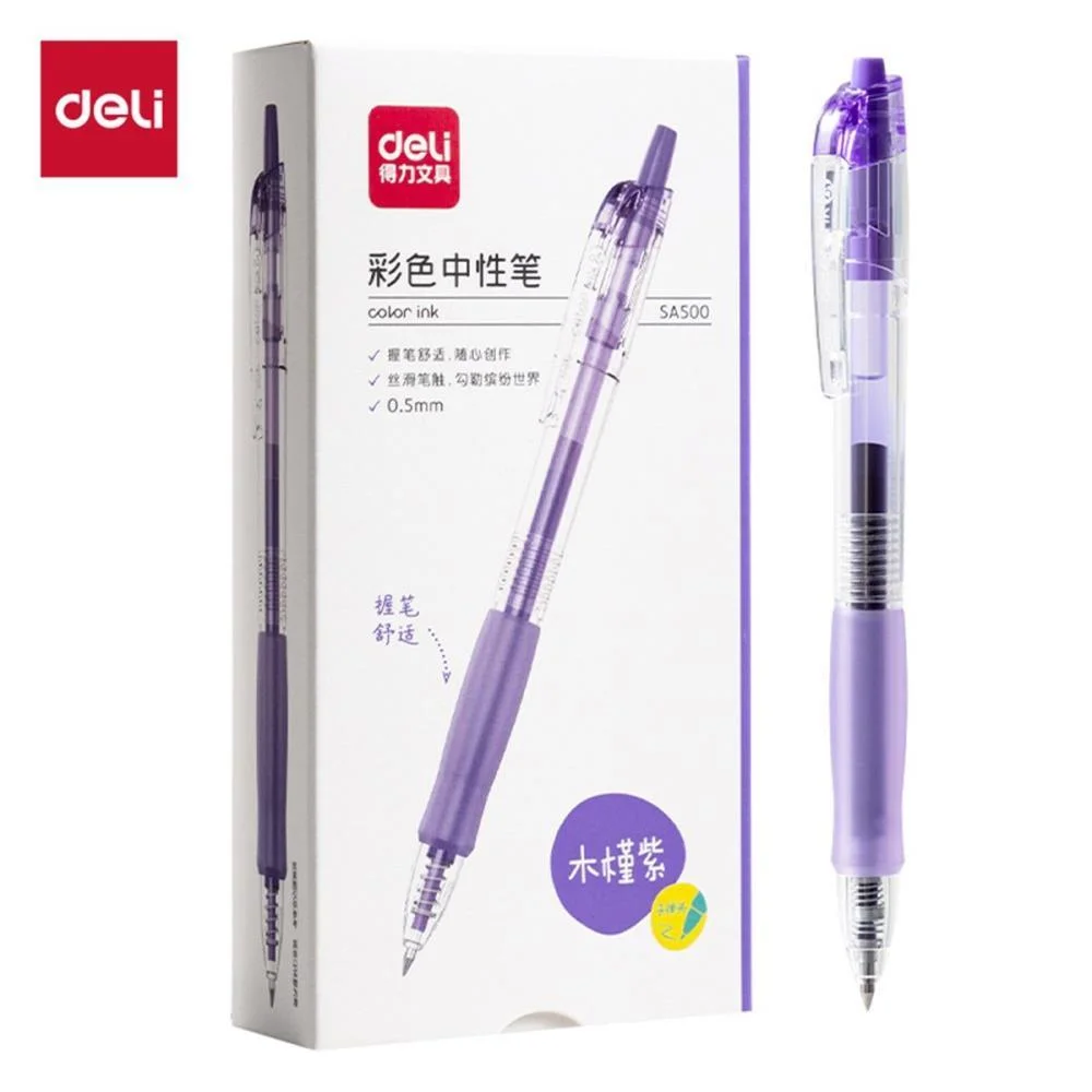 Caneta Gel Retratil C/Grip Roxa 0,5Mm Deli (Cx.c/12) - imagem 2