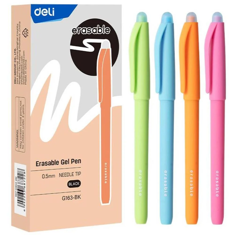 Caneta Gel Erasable Apagavel 0,5Mm Preto Deli (Cx.c/12) - imagem 2