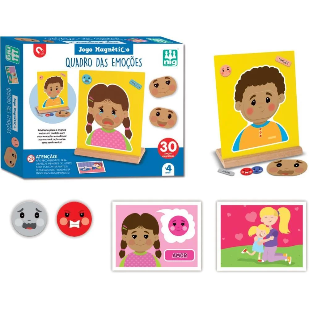 Brinquedo Educativo Quadro Das Emocoes 30Pcs Nig Brinquedos - imagem 2