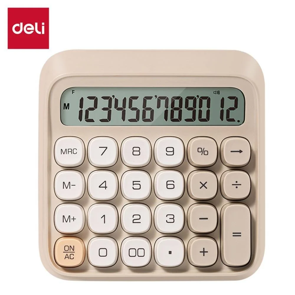 Calculadora De Mesa 12Dig. Mecanico Caramelo Deli - imagem 3