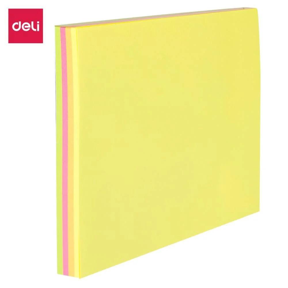 Bloco De Recado Autoadesivo 76X76Mm Fluorescente 4X25Fls Deli - imagem 2