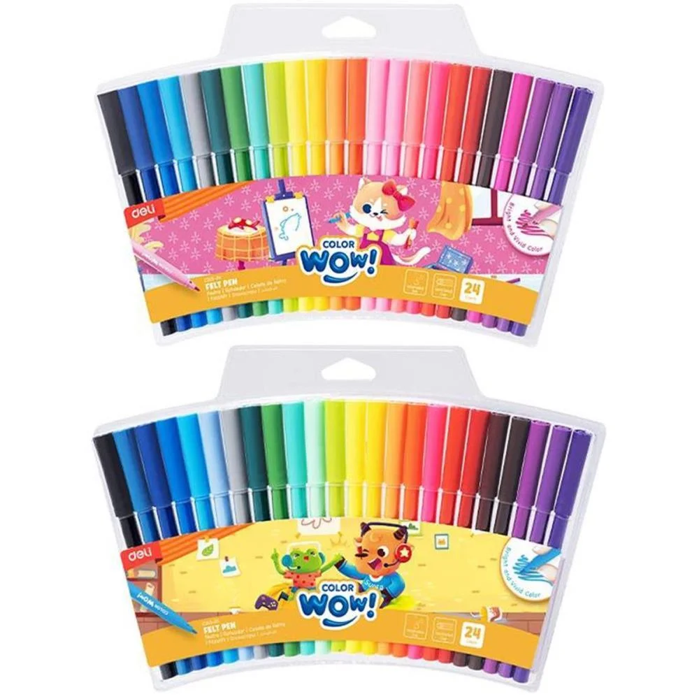 Caneta Hidrografica Color Wow Lavavel 24 Cores Deli (Estojo) - imagem 3