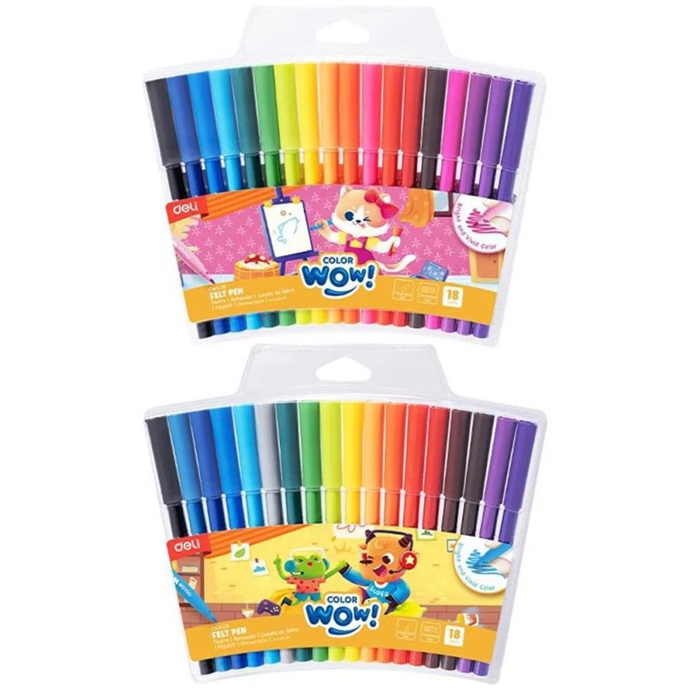 Caneta Hidrografica Color Wow Lavavel 18 Cores Deli (Estojo) - imagem 2