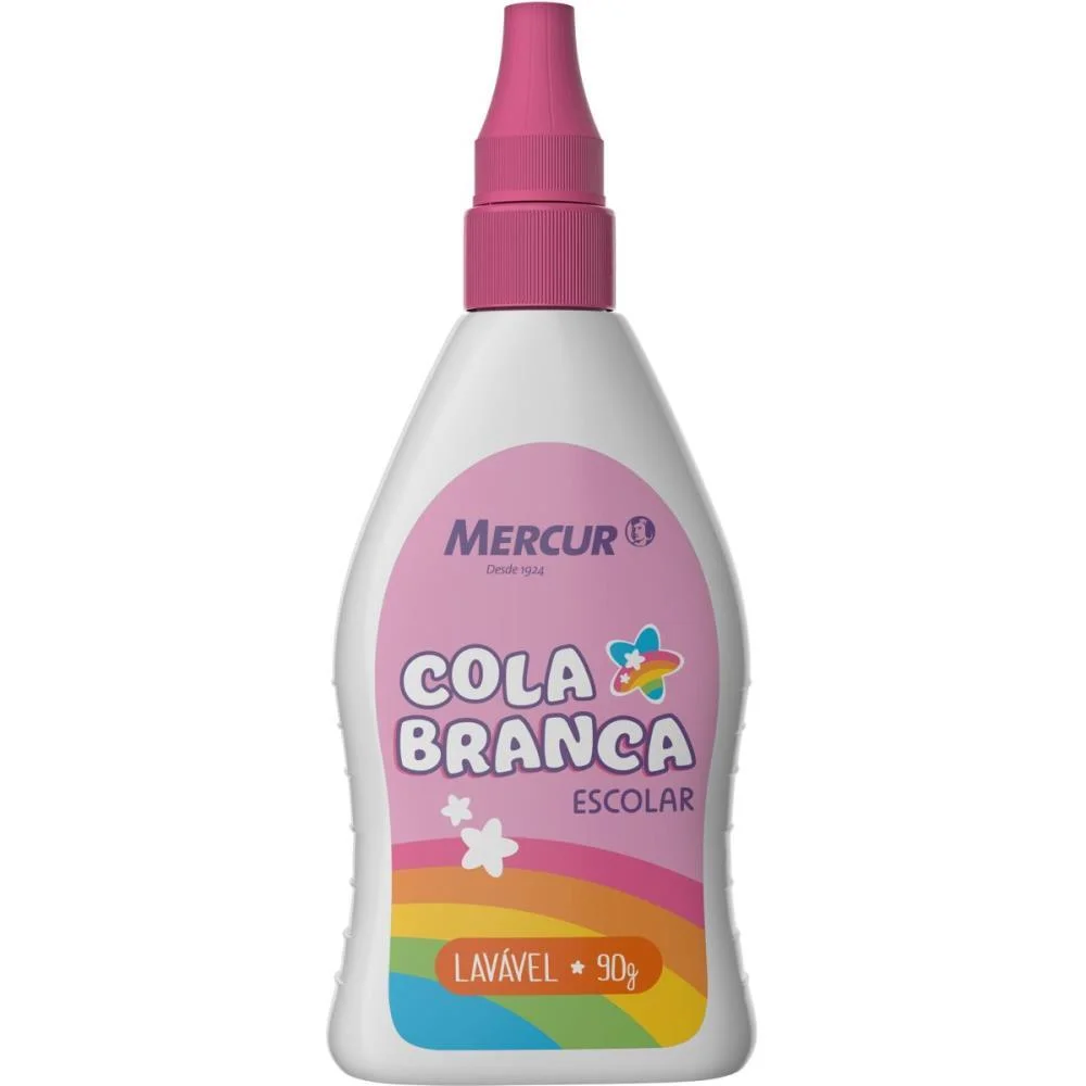 Cola Escolar 90G Branca Cores Magicas Mercur (Pct.c/06) - imagem 3