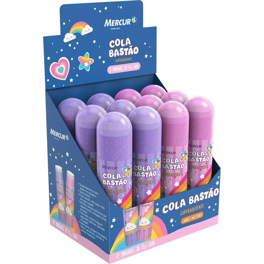 Cola Em Bastao Cores Magicas 15G Mercur (Cx.c/12) - imagem 2