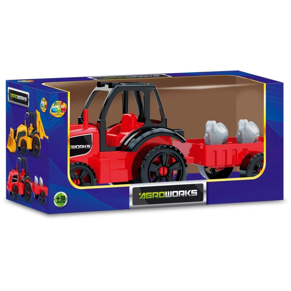 Trator Carreta Agroworks 33X12X13Cm S Ggb Plast - imagem 4