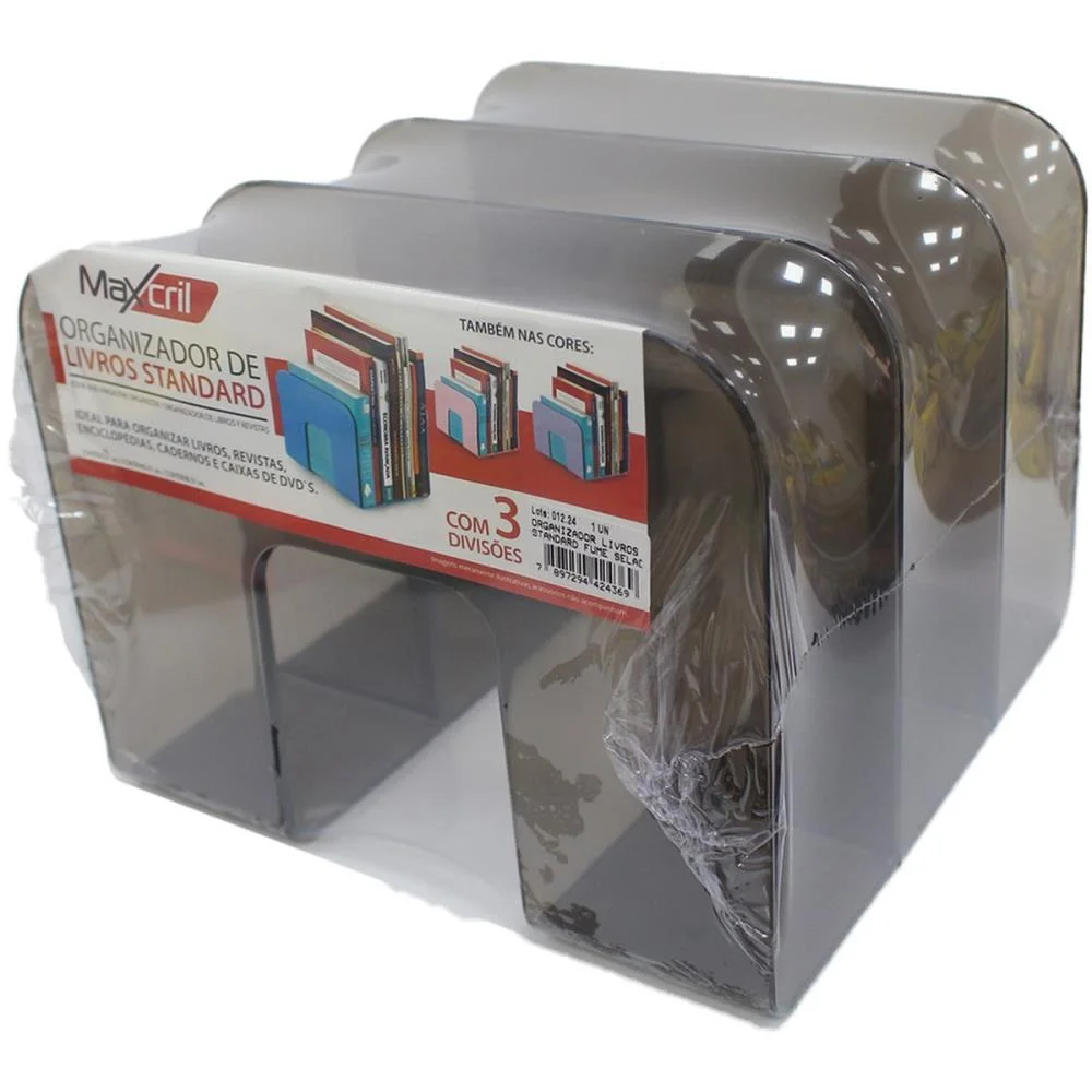 Acessorio Para Mesa Organizador De Livros Fume Maxcril - imagem 5