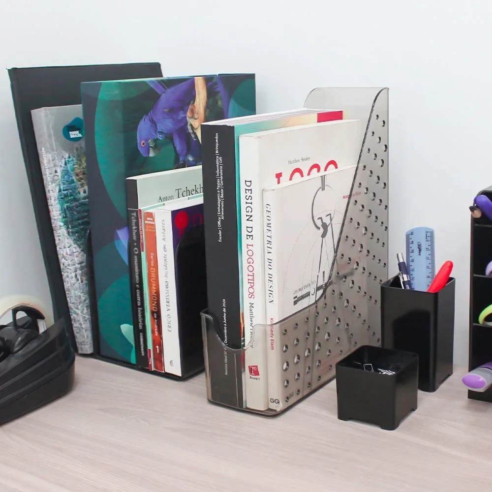 Acessorio Para Mesa Porta Revistas Fume Selado Maxcril - imagem 4