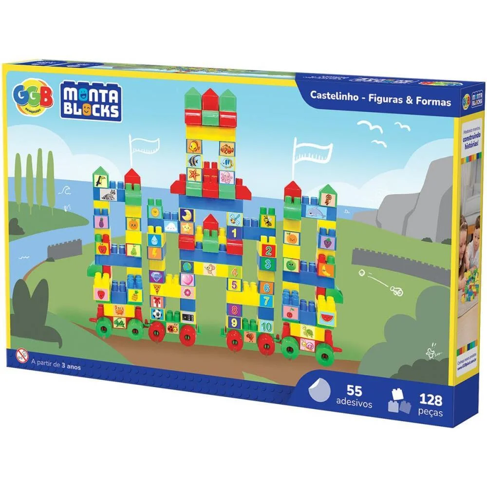 Brinquedo Para Montar Castelinho 128Pcs C/55 Adesivo Ggb Plast - imagem 5