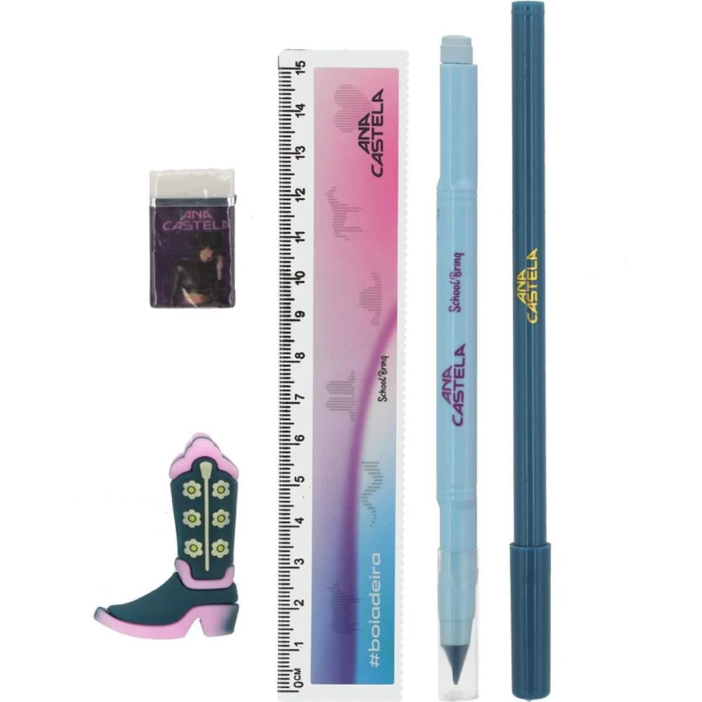 Kit Escolar Ana Castela Basico C/05Pcs Polibrinq (Kit) - imagem 4