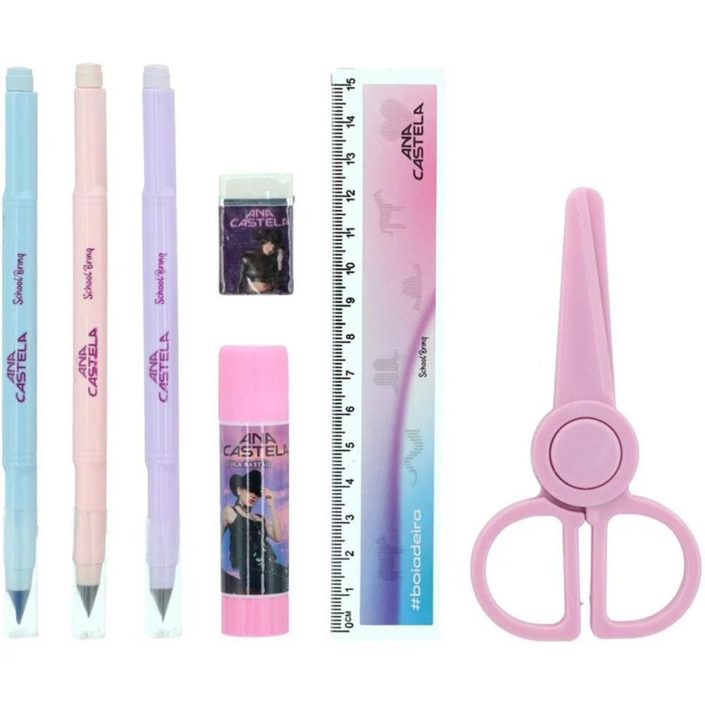 Kit Escolar Ana Castela Luxo C/08Itens+Can Polibrinq (Kit) - imagem 4